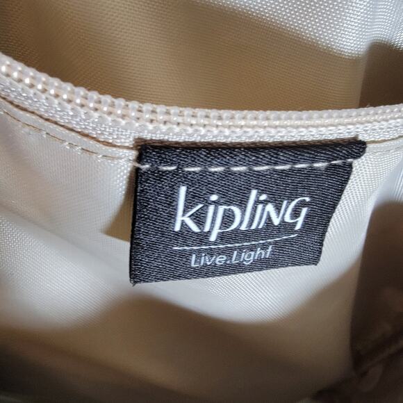 Kipling City Backpack Womens Medium Light Blue Drawstring Flap Monkey Keychain - Picture 11 of 12